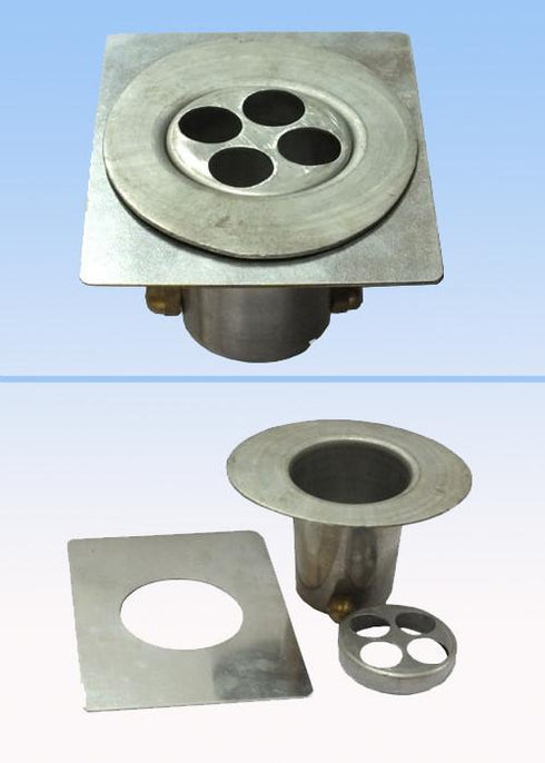 Aluminum 3-Piece Gutter Adapter Kit with Brass Bolt for Rain Chain Installation, Large, Mill Finish